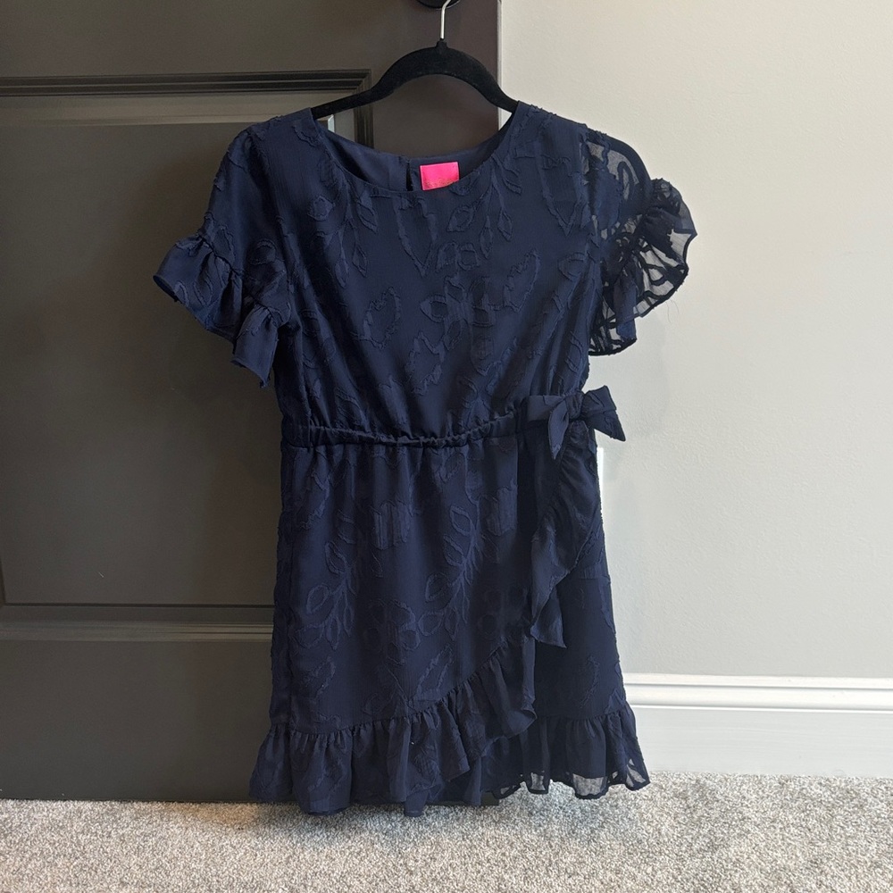 Lilly Pulitzer Navy Blue Kids Dress with Ruffles